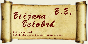 Biljana Belobrk vizit kartica